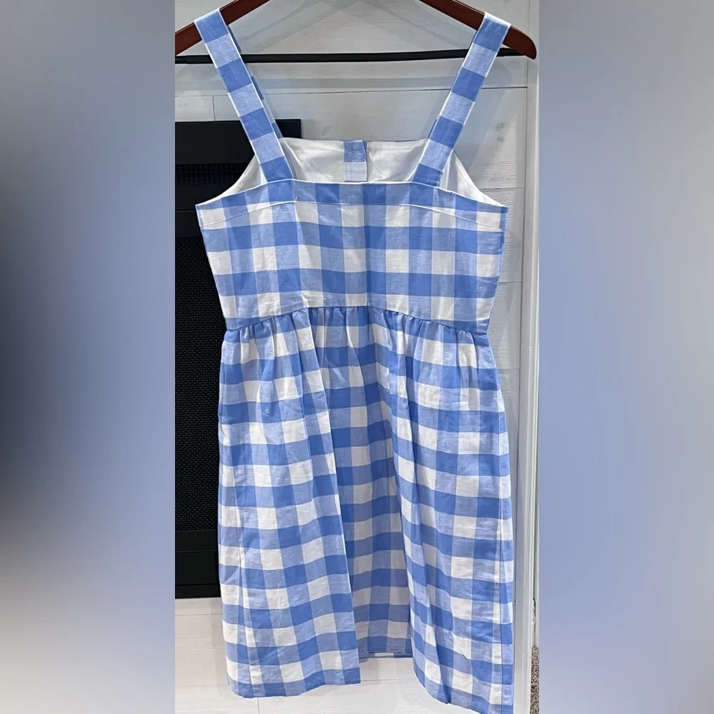 J. Crew Gingham Dress Blue size 0